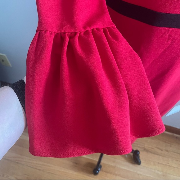 Calvin Klein Color-Blocked Bell Sleeve Sheath Dress- Red & Black- Size 10- NWT - Picture 5 of 12